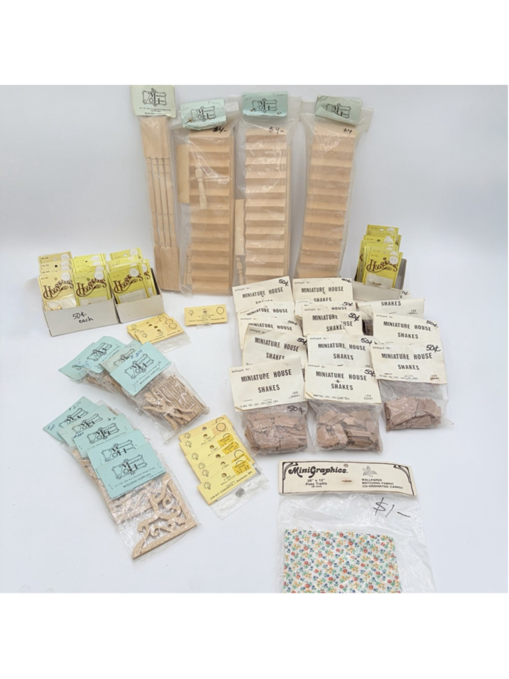 Miniature House Dollhouse Supplies Lot Shakes Stairs Cir-Kit Hardware NOS